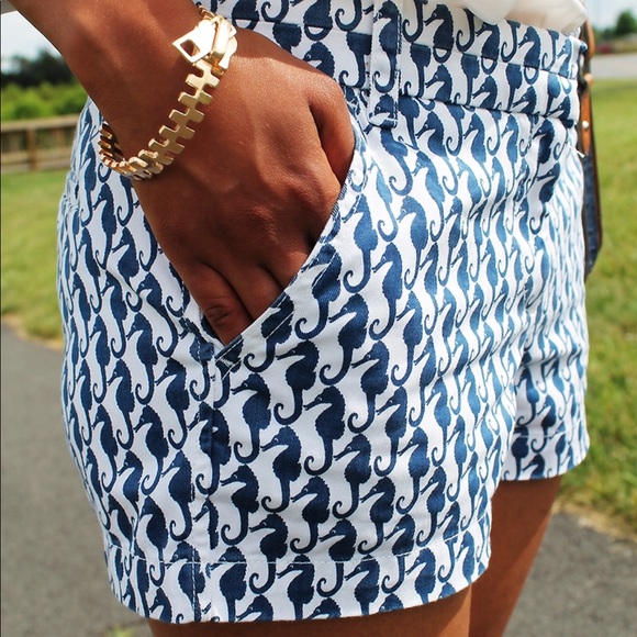 J. Crew Pants - J. Crew 3" Printed Chino Short-Seahorse Print-Sz 4